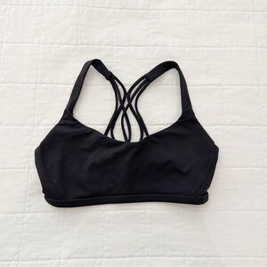 LULULEMON Women's Black Strappy Sports Bra Size 4
